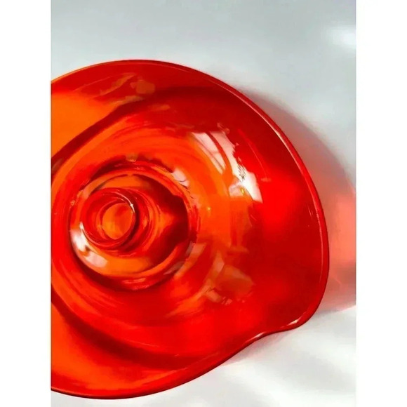 Epic Line Viking Glass Vintage Midcentury Hand Blown Glass Candle Holder - Picture 8 of 10